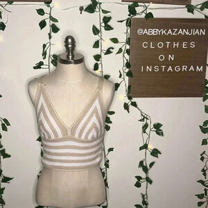 Willow & Wind Crocheted Cropped V Neck Tank